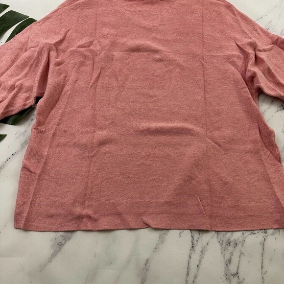Pure J Jill Pink Oversize Pullover Sweater Sz S V-Neck Front Pocket Silk Cotton - Picture 12 of 12